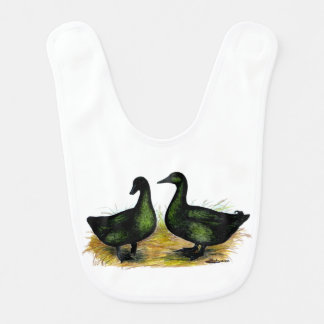 Ducks:  Cayuga Pair Baby Bib