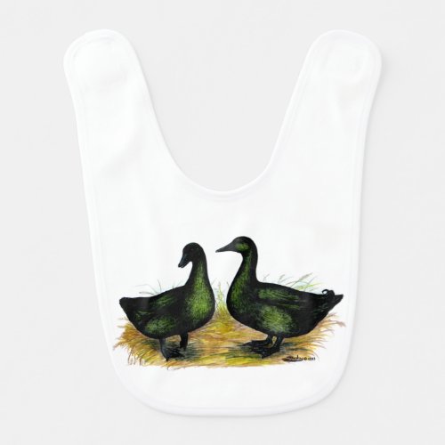 Ducks  Cayuga Pair Baby Bib