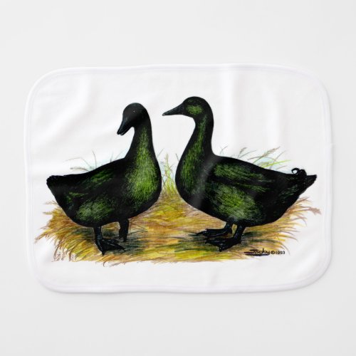 Ducks  Cayuga Pair Baby Burp Cloth