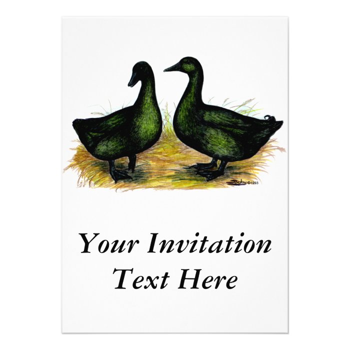 Ducks  Cayuga Pair Custom Invites