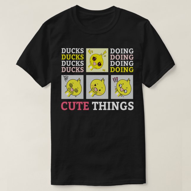 Ducks Doing Cute Things funny duck designs T-Shirt (Design Front)