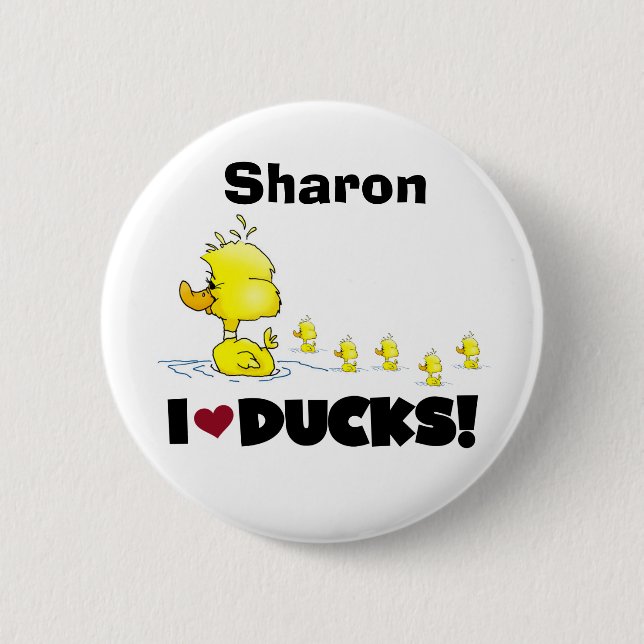 Ducks Duckie Yellow Duck Animals Kids Love Ducks Pinback Button (Front)