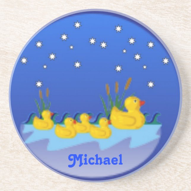 Ducks Family Sandstone Coaster (Front)