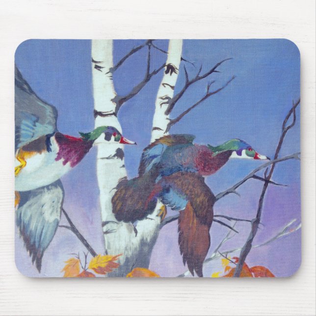 Ducks Flying in  Fall Mouse Pad (Front)