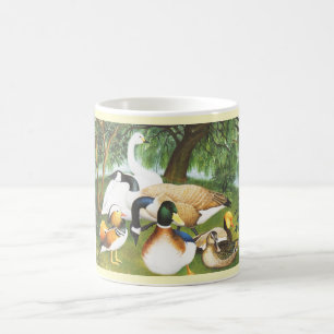 Ducks, geese and swan birds coffee mug