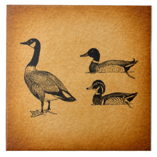 Ducks & Goose Vintage Art Ceramic Tile