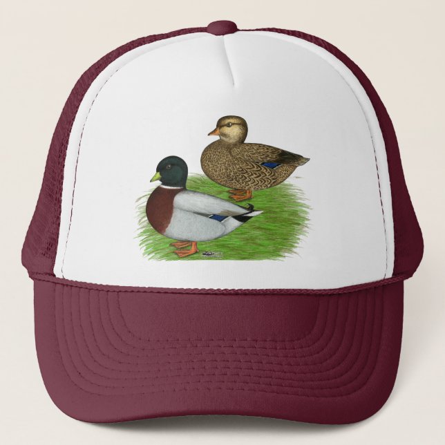 Ducks:  Gray Calls Trucker Hat (Front)