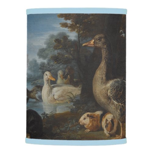 Ducks Guinea Pigs and a Rabbit in a Wooded Landsc  Lamp Shade