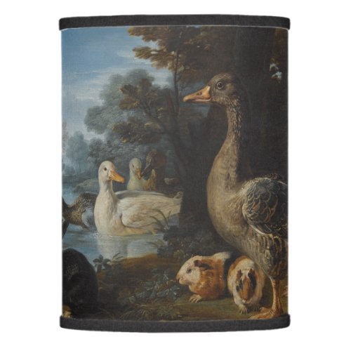 Ducks Guinea Pigs and a Rabbit in a Wooded Landsc Lamp Shade