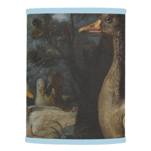 Ducks Guinea Pigs and a Rabbit in a Wooded Landsc  Lamp Shade