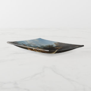 Ducks Guinea Pigs and a Rabbit in a Wooded Landsc Trinket Tray