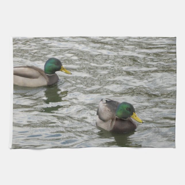 Ducks in a pond kitchen towel (Horizontal)