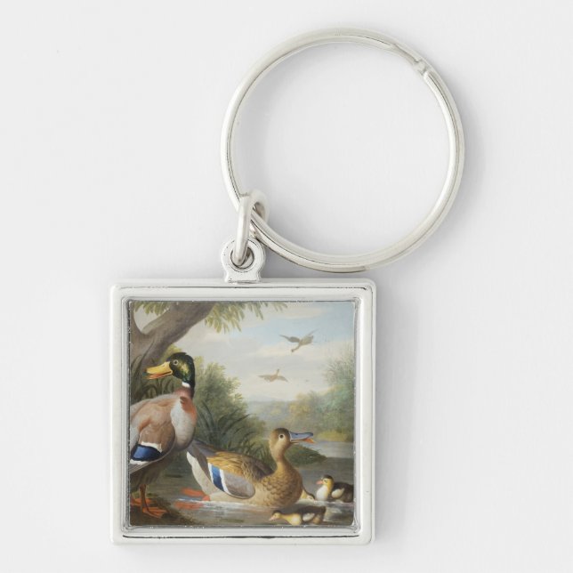 Ducks in a River Landscape Keychain (Front)