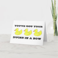 Ducks in a Row Congratulations Congrats Duck Card