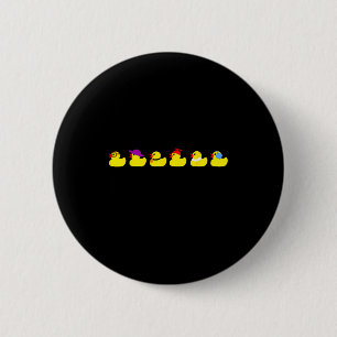 Ducks In A Row Funny Pun Dad Joke Cute Humor Rubbe Button