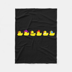Ducks In A Row Funny Pun Dad Joke Cute Humor Rubbe Fleece Blanket