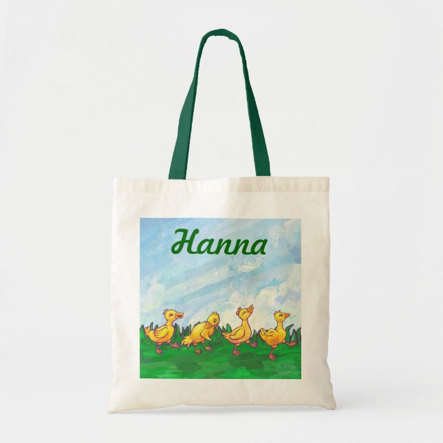 Ducks in a Row Personalized Tote Bag (Front)