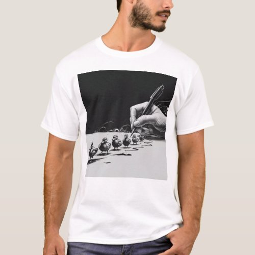 DUCKS IN A ROW SKETCH T_Shirt