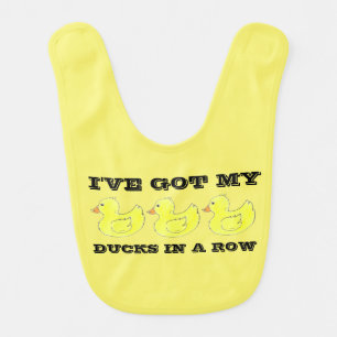 Ducks in a Row Yellow Rubber Bathtub Ducky Duckies Bib