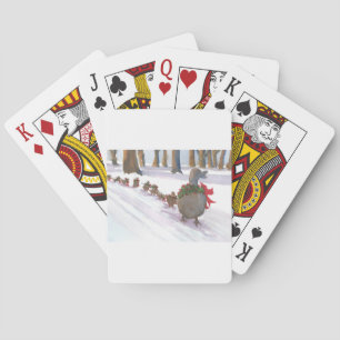 ducks in boston common during the winter holidays poker cards