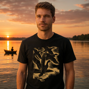 Ducks In Flight Vintage Art Deco T-Shirt