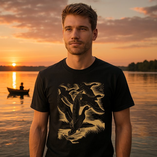 Ducks In Flight Vintage Art Deco  T-Shirt (Creator Uploaded)