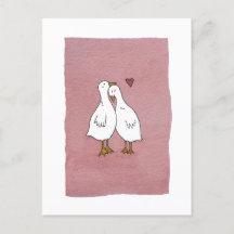 ducks in love postcard