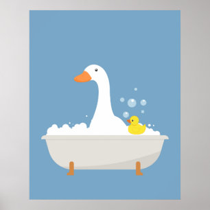 Ducks in the bathtub poster