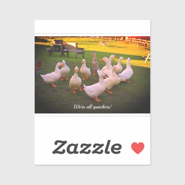 Ducks in the Park Funny We're all Quackers Sticker (Sheet)