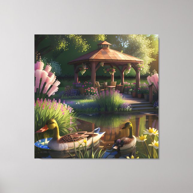 Ducks in the Pond Canvas Print (Front)