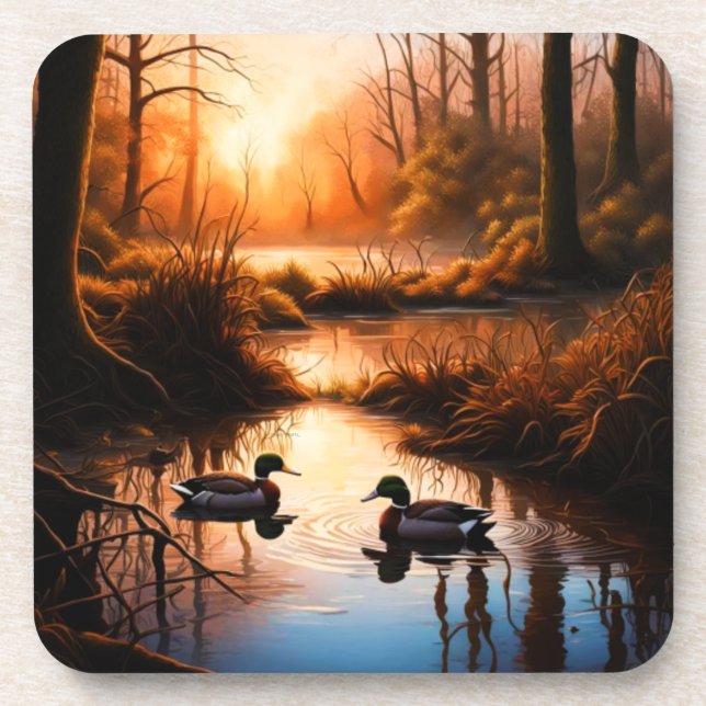 Ducks in the Swamp Beverage Coaster (Front)