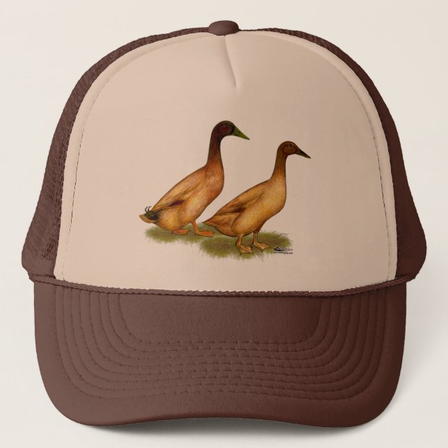 Ducks:  Khaki Campbell Trucker Hat (Front)