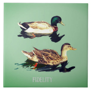 Ducks mallards edible frosting rounds ceramic tile