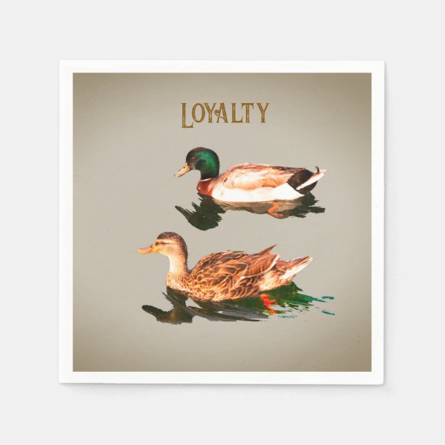 Ducks mallards. Loyalty Napkins (Front)