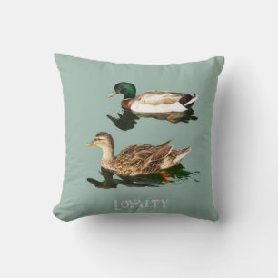 Ducks mallards throw pillow