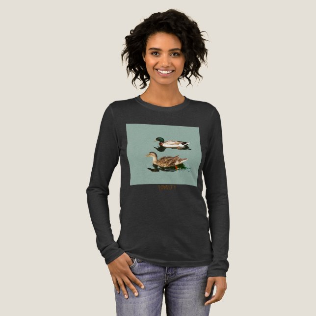 Ducks mallards Tri-Blend shirt (Full Front)