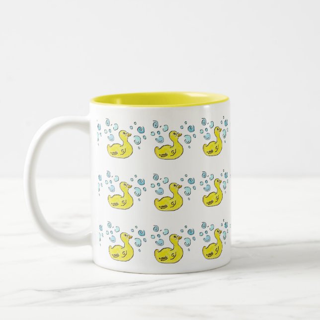 Ducks n Bubbles Two-Tone Coffee Mug (Left)