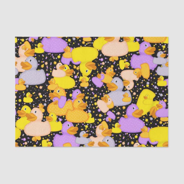 Ducks-n-Dots-Style-1-Black-TISSUE WRAP PAPER (Front)