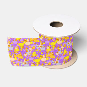 Ducks-n-Dots-Style-1-Purple-SATIN RIBBON SPOOL