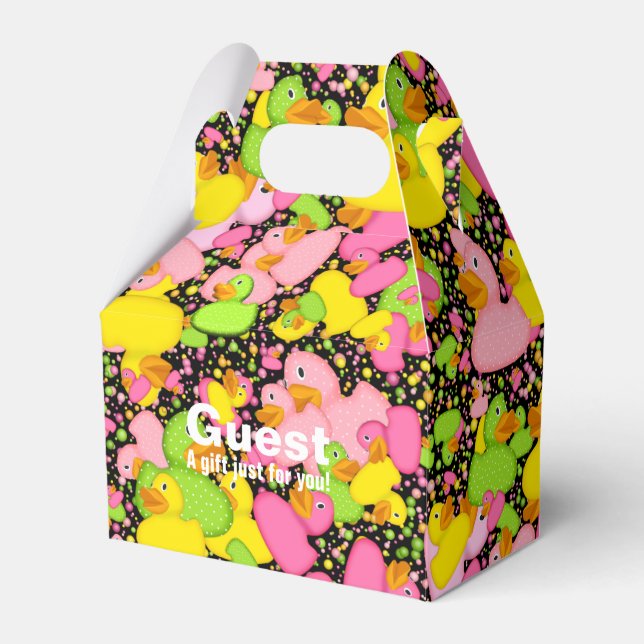 Ducks-n-Dots-Style-2-Black-GABLE FAVOR BOX (Front Side)