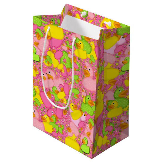 Ducks-n-Dots-Style-2-Drk Pink-GIFT BAG M (Front Angled)