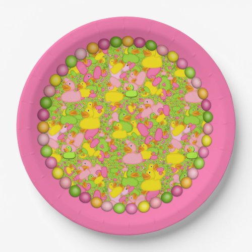 Ducks_n_Dots_Style_2_Pink_PAPER PLATE
