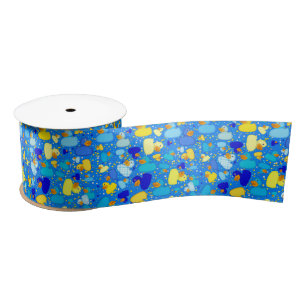 Ducks-n-Dots-Style-3-Blue 3-SATIN RIBBON SPOOL