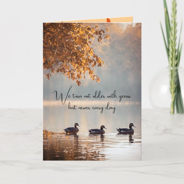 Ducks On Autumn Lake For Birthday Card (Front)