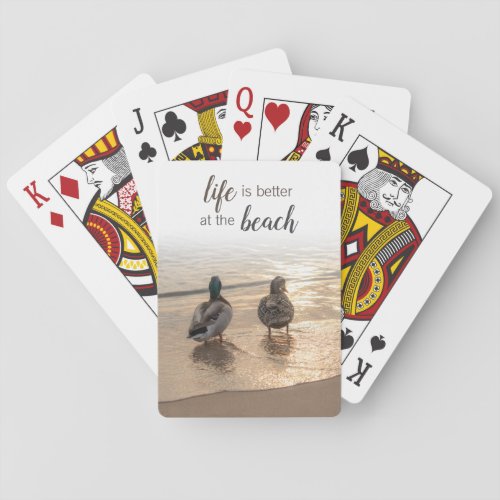 Ducks on Beach Playing Cards