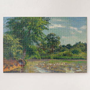 Ducks on the Montfoucault Pond (1874) by Pissarro Jigsaw Puzzle