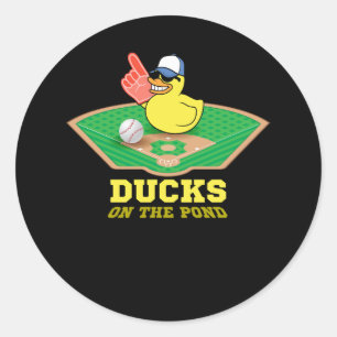 Ducks on the Pond Baseball Ducks on the Pond Baseb Classic Round Sticker