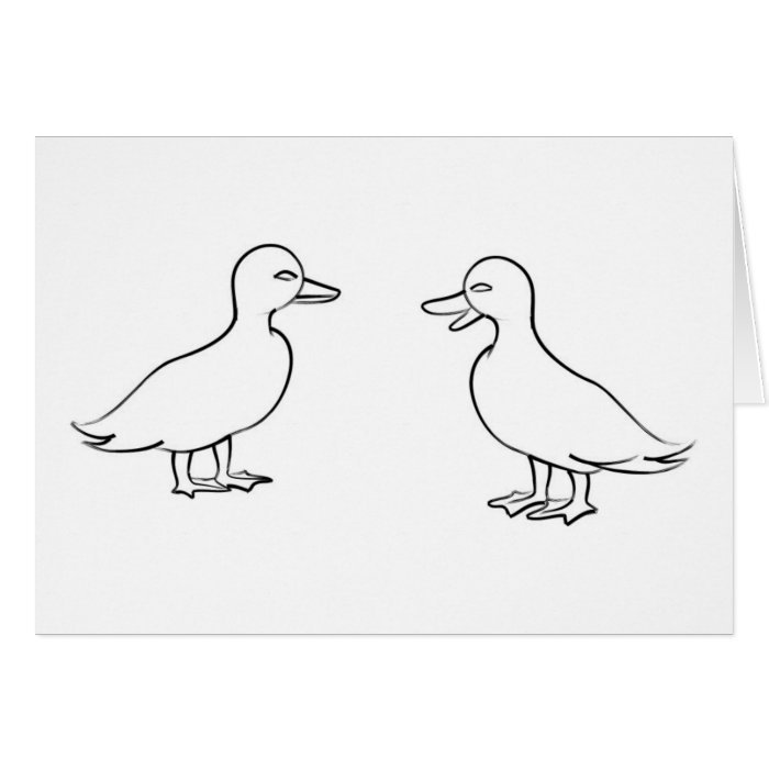 Ducks Outline Greeting Cards