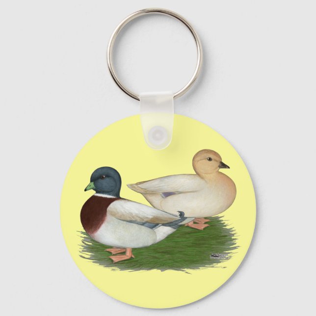 Ducks:  Pastel Calls Keychain (Front)