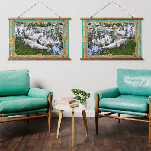 Ducks Pond Life Trendy Hanging Tapestry